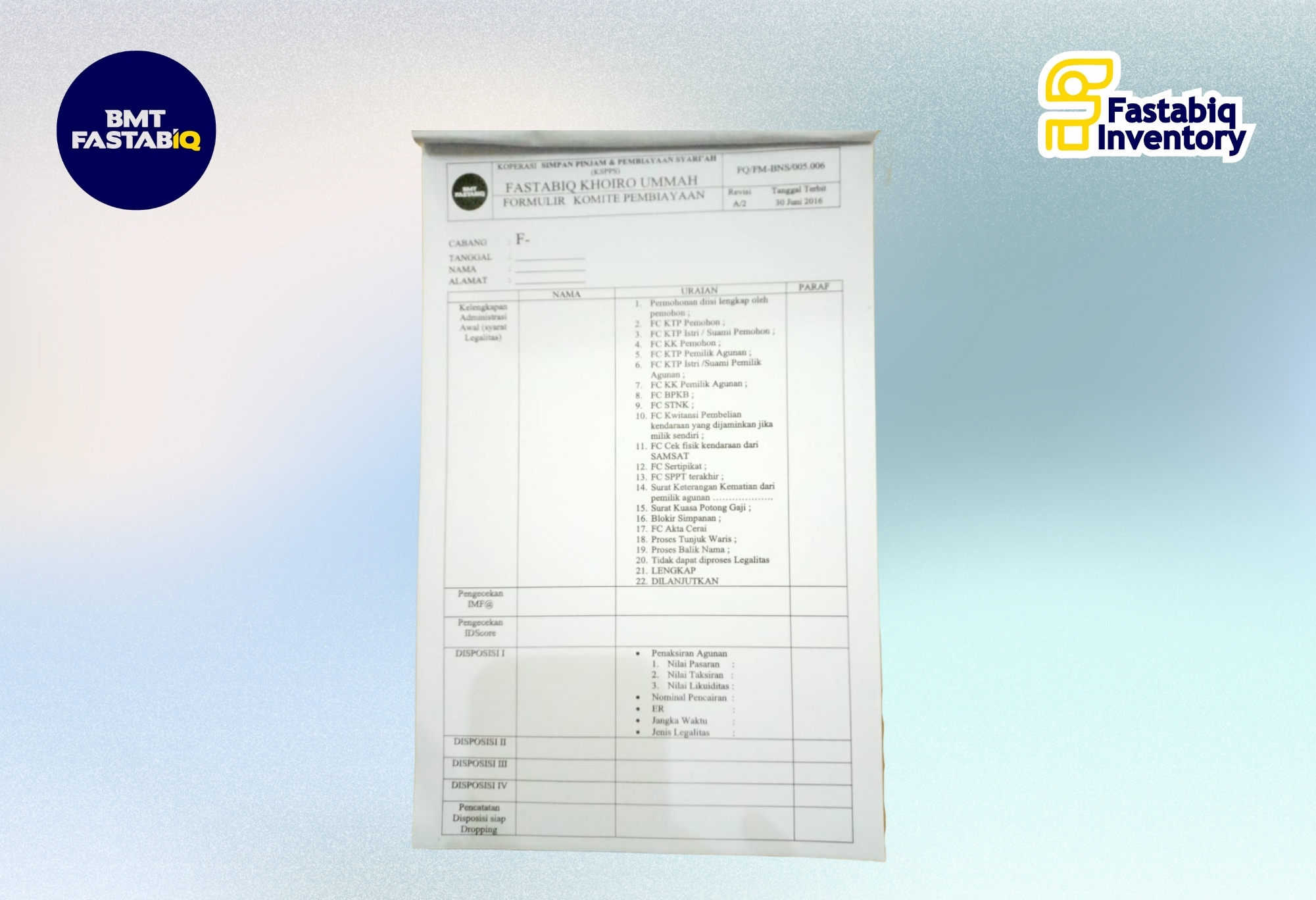 Form Komite Pembiayaan