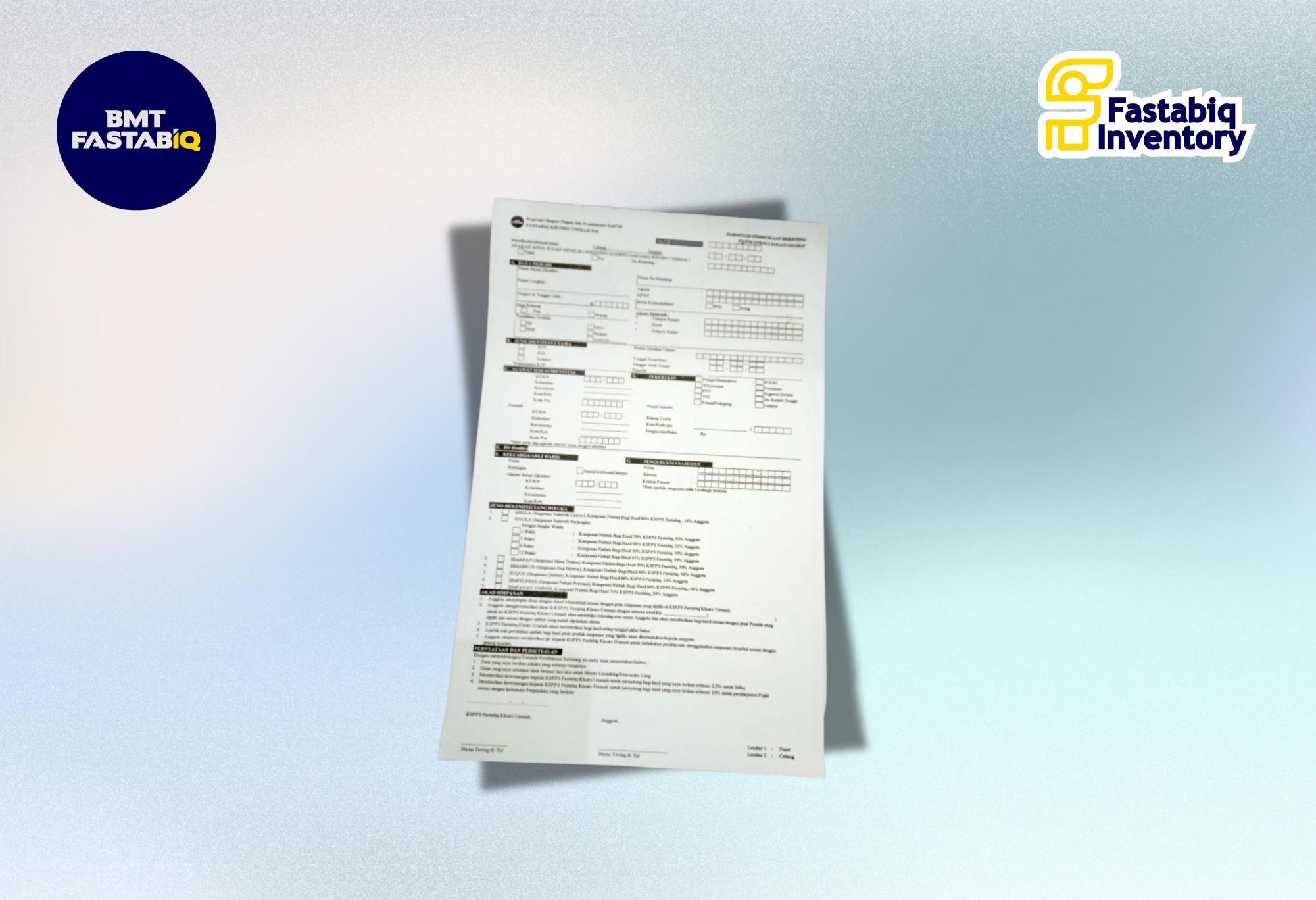 Form Pembukaan Rekening Baru